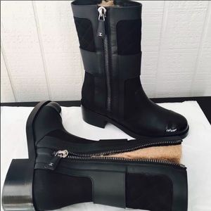 CHANEL Black Winter & Rain Boots
